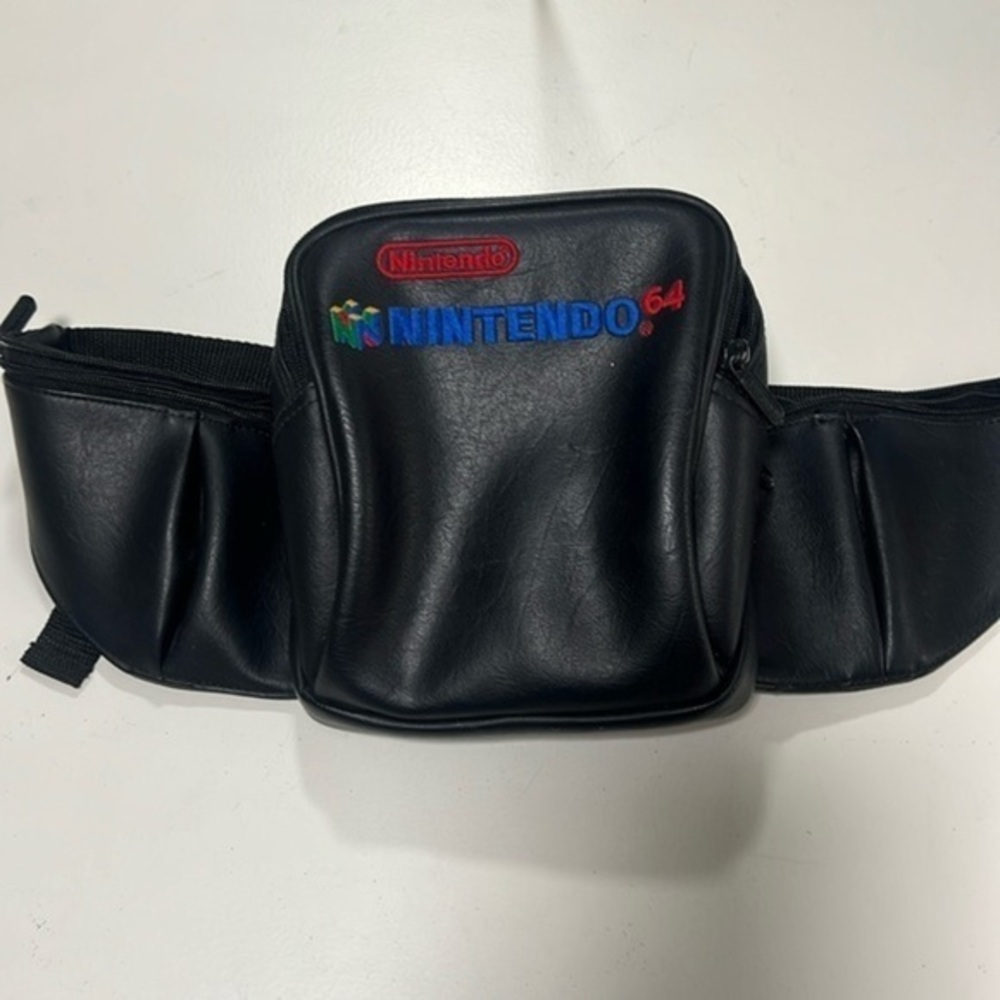 Vintage Nintendo 64 Black Leather Fanny Pack
